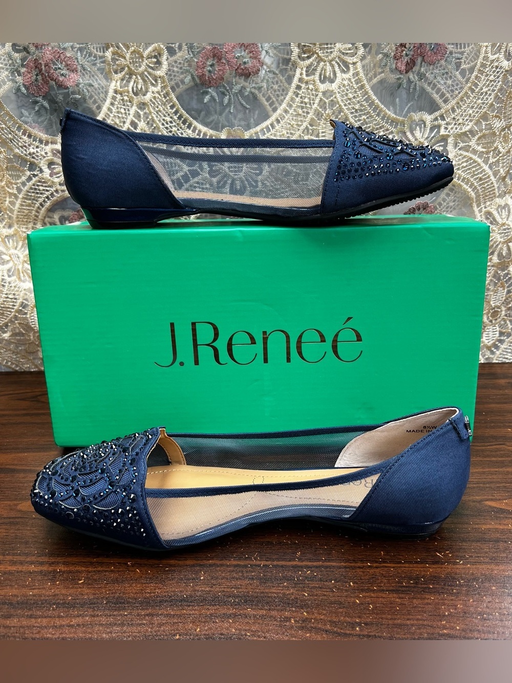 NEW J. Renee Pariella Navy Flats - Size 8.5 Wide